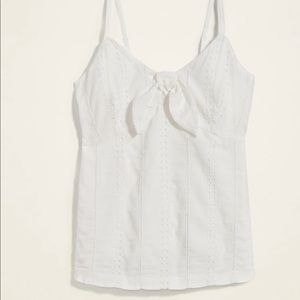 White tank top with front tie